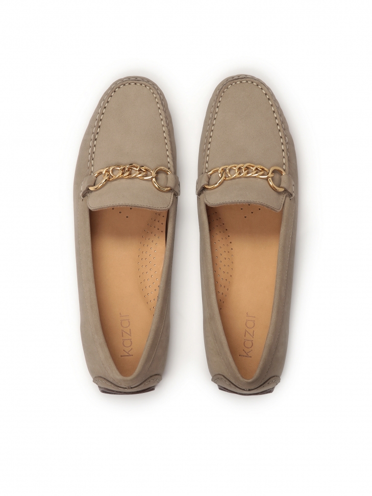 Nubukowe mokasyny z elastyczną podeszwą