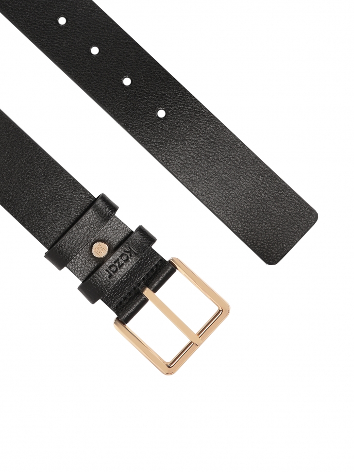 Minimalistyczny czarny pasek skórzany