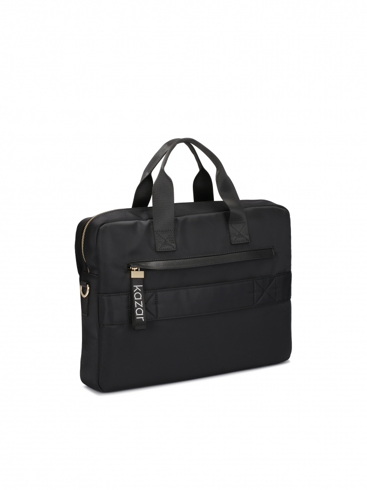 Duża czarna torba na laptopa z materiału tekstylnego