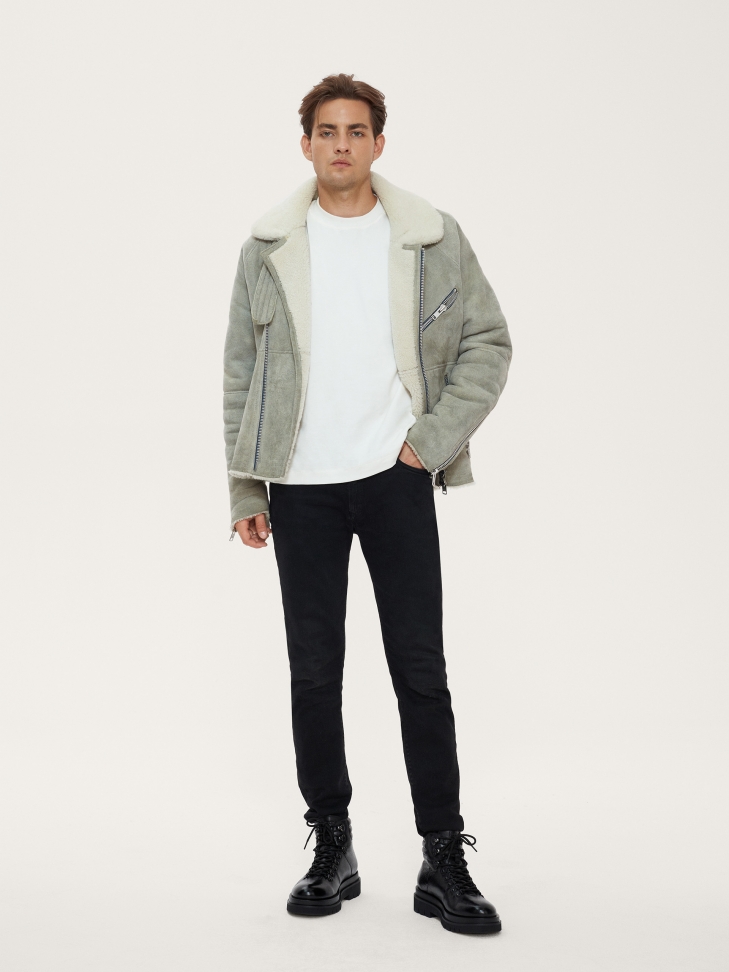 Ocieplane skórzane trzewiki męskie z logowaniem