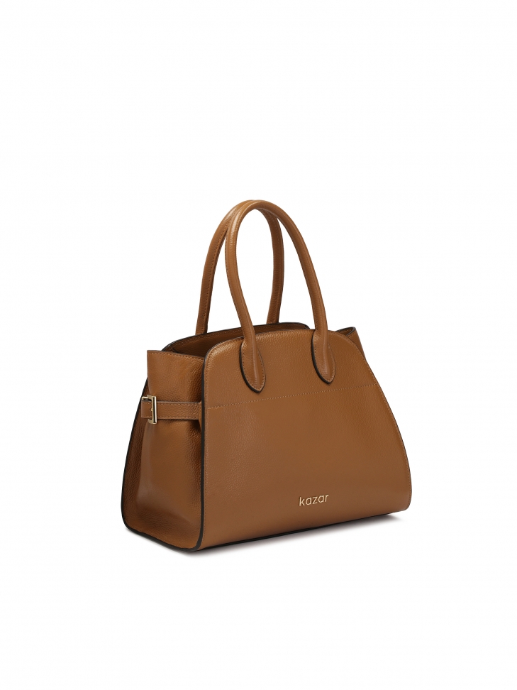 Jasnobrązowa torebka z regulowanymi bokami