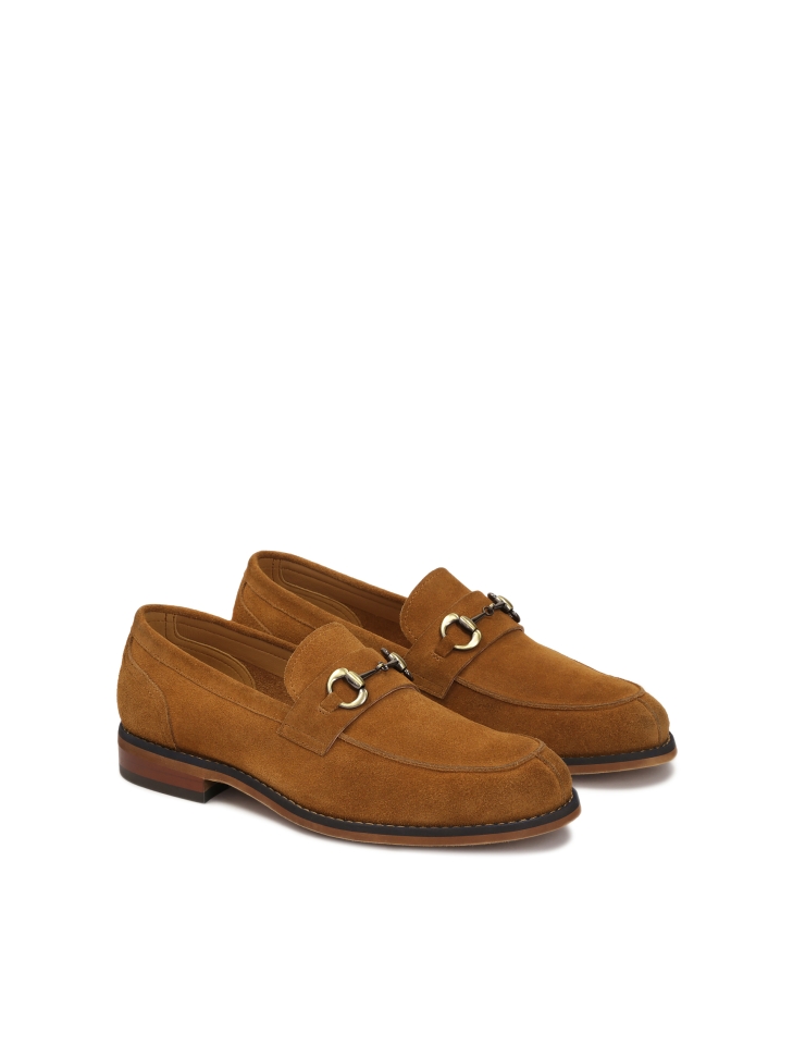 Brązowe zamszowe loafersy