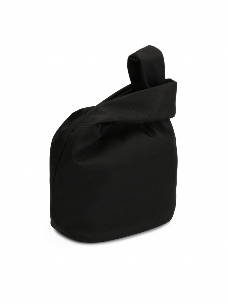 Mała oryginalna torebka do ręki z przeplatanym uchwytem