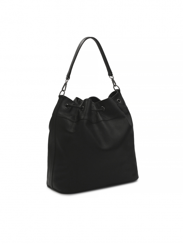 Skórzana torebka worek z dwoma paskami