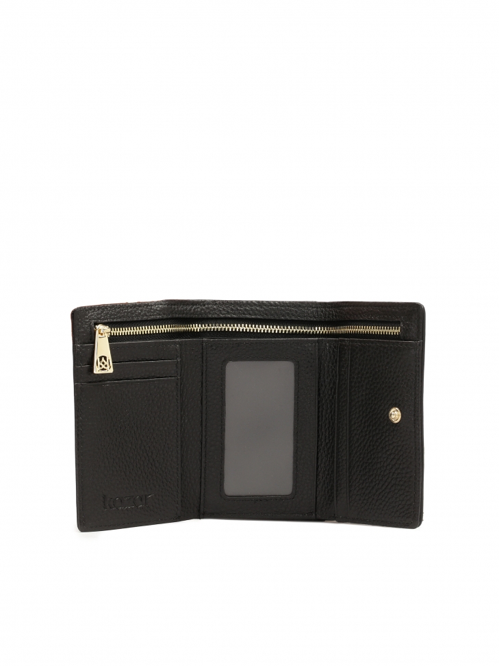 Mały czarny portfel z pikowaniem