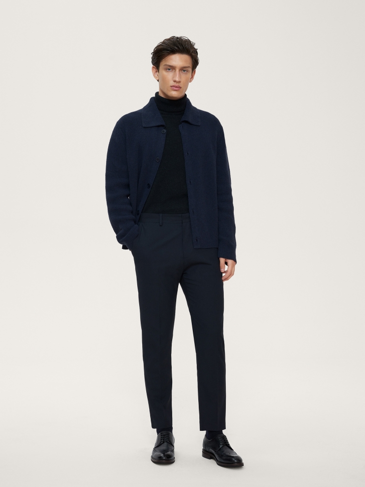 Granatowe półbuty męskie w stylu Brogsów