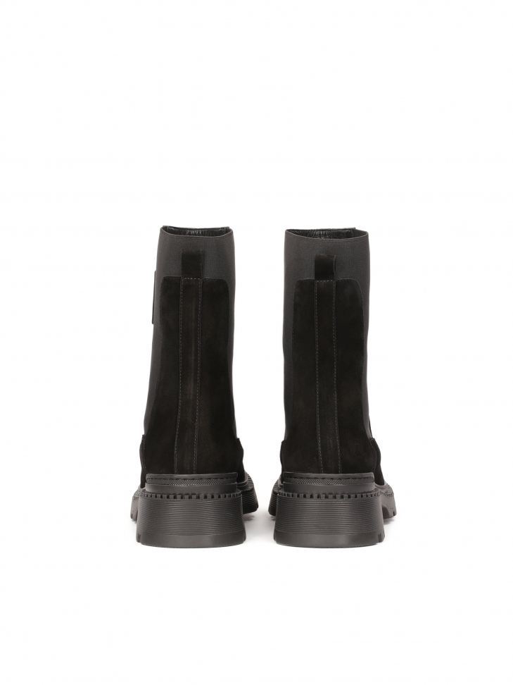 Czarne botki z wysoką elastyczną cholewką