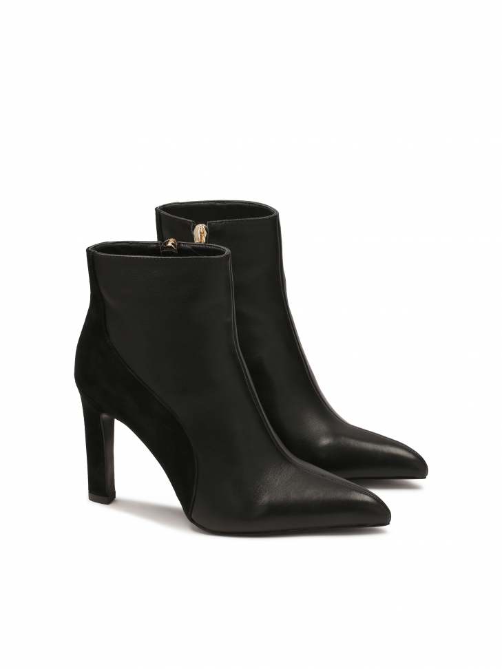 Botki z zamszu i gładkiej skóry