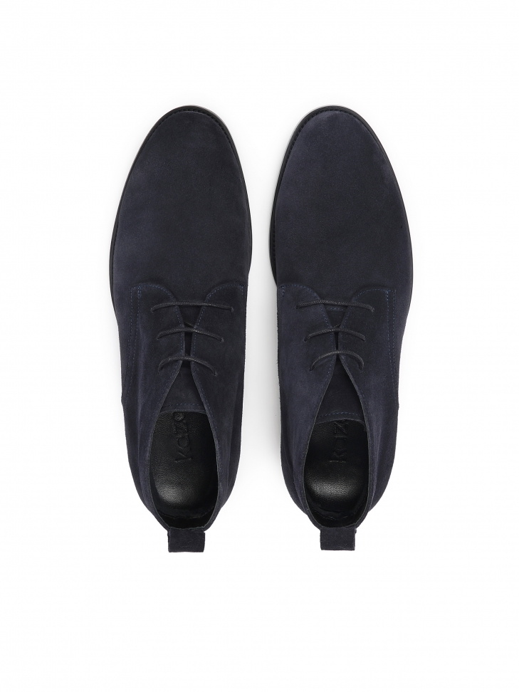 Granatowe męskie trzewiki z zamszu