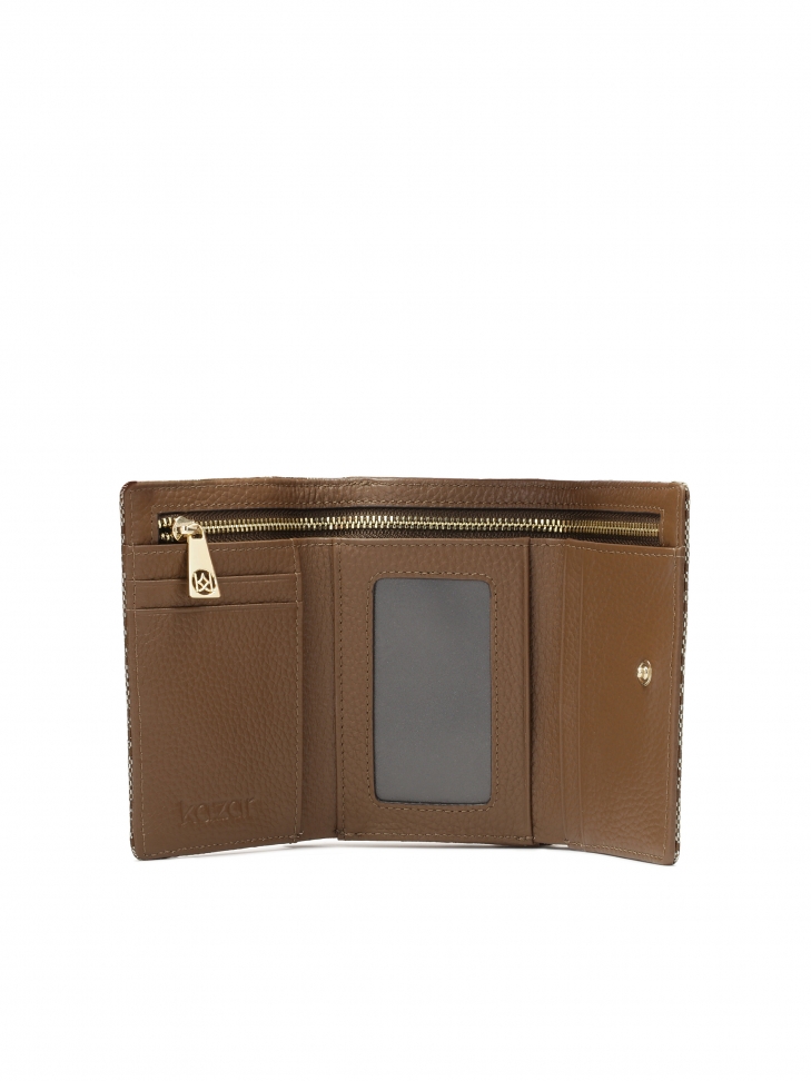 Kompaktowy wzorzysty portfel z tkaniny