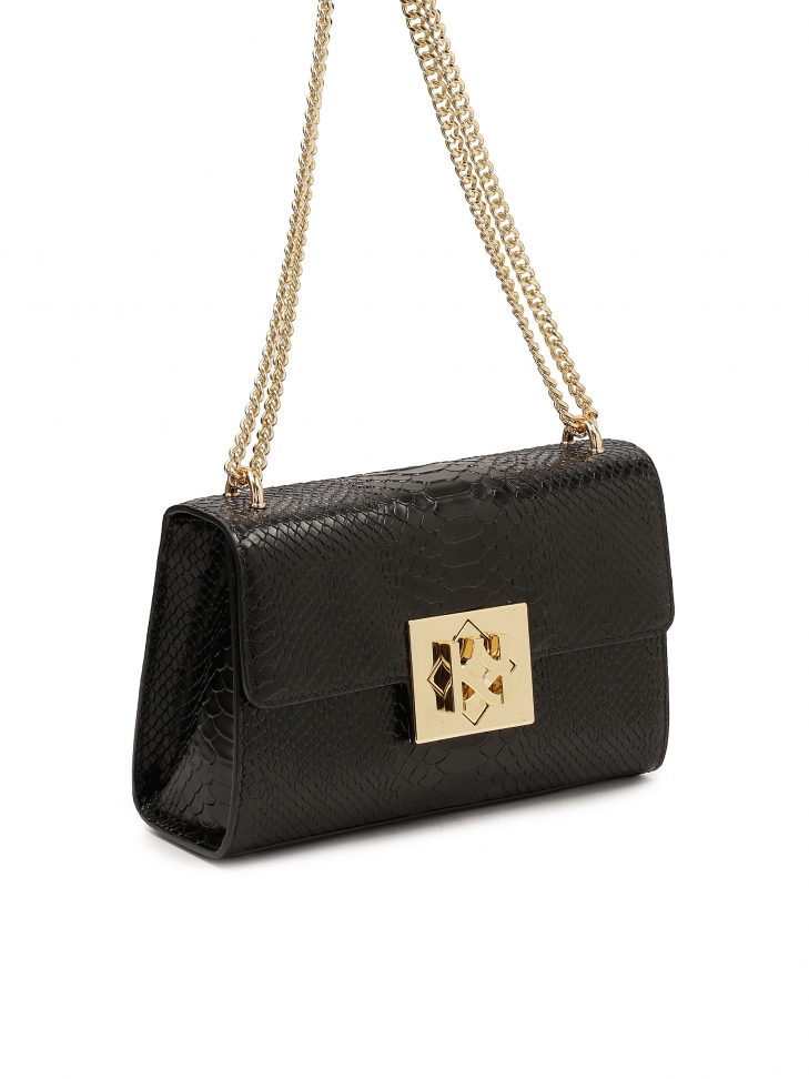 Czarna torebka w egzotyczny wzór