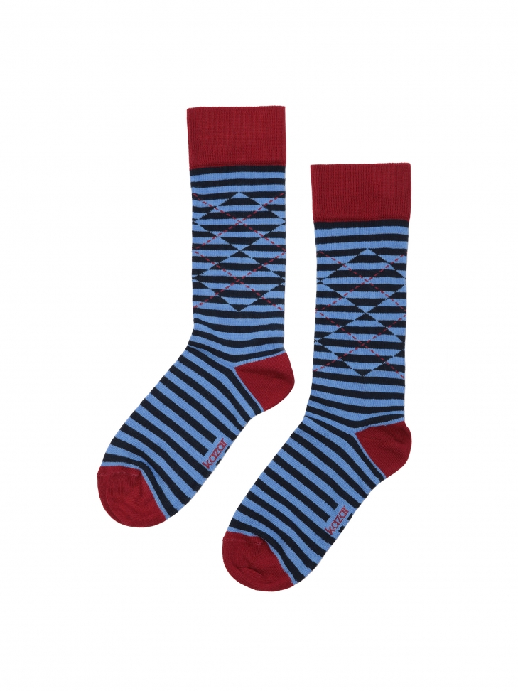 Niebieskie skarpety w paski