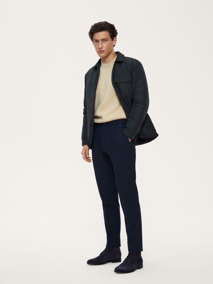 Granatowe męskie trzewiki z zamszu