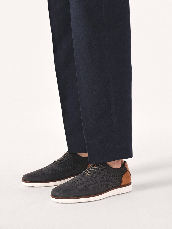 Szare półbuty z tkaniny