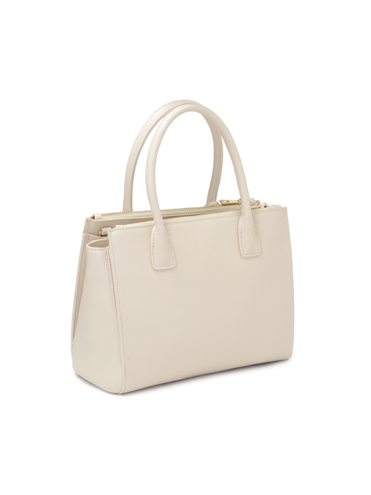 Elegancka skórzana torebka z rączkami