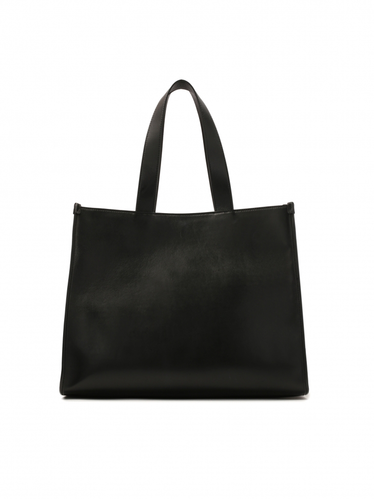 Duża czarna tote bag z saszetką