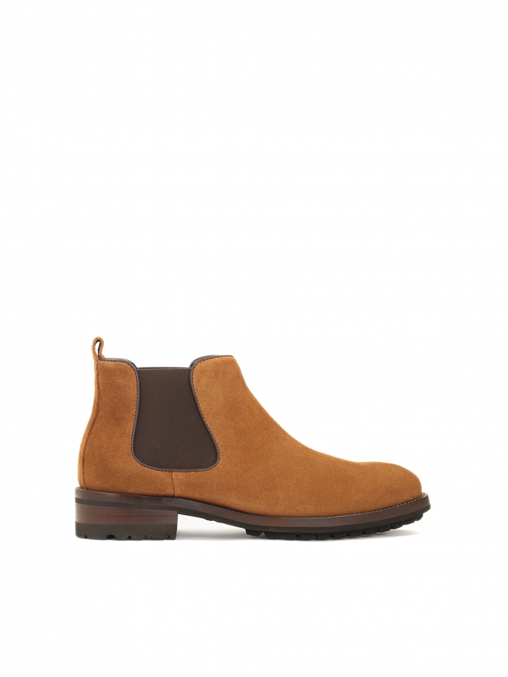 Brązowe sztyblety męskie na warstwowej podeszwie z bieżnikiem