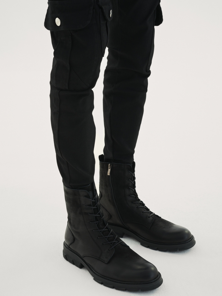 Czarne trzewiki męskie