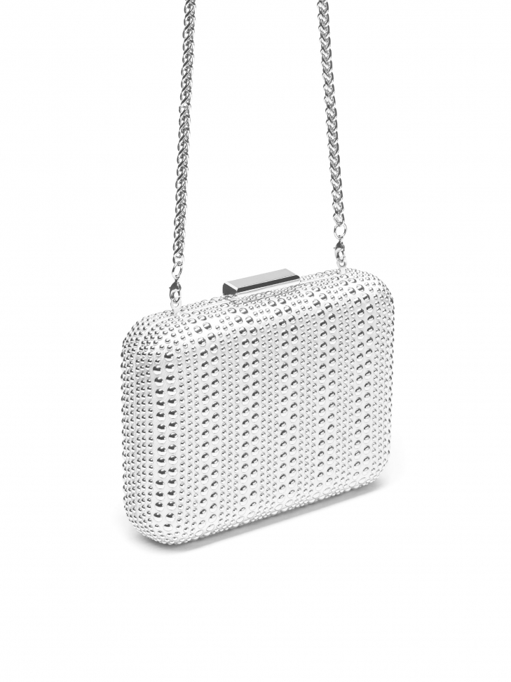 Elegancka srebrna kopertówka na łańcuszku