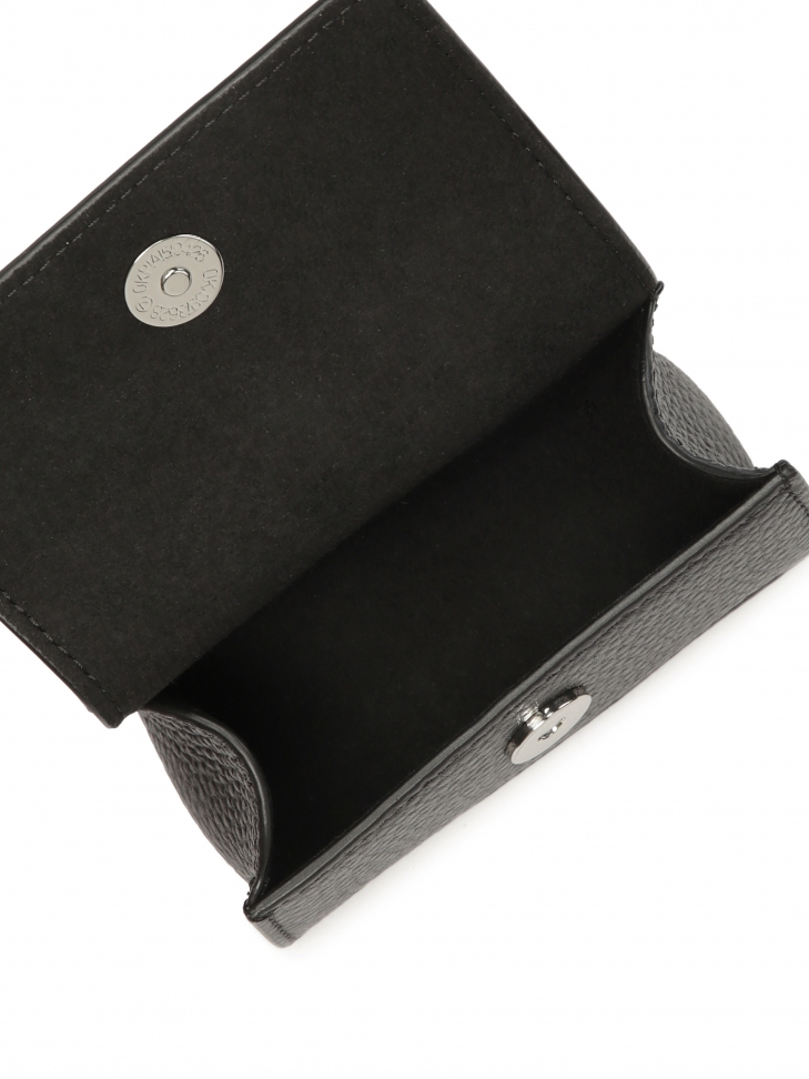 Sztywne etui na klucze z czarnej skóry