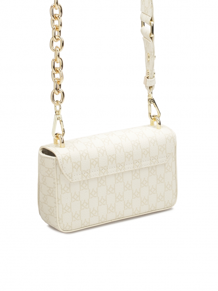 Wzorzysta mała torebka na pasku z łańcuchem