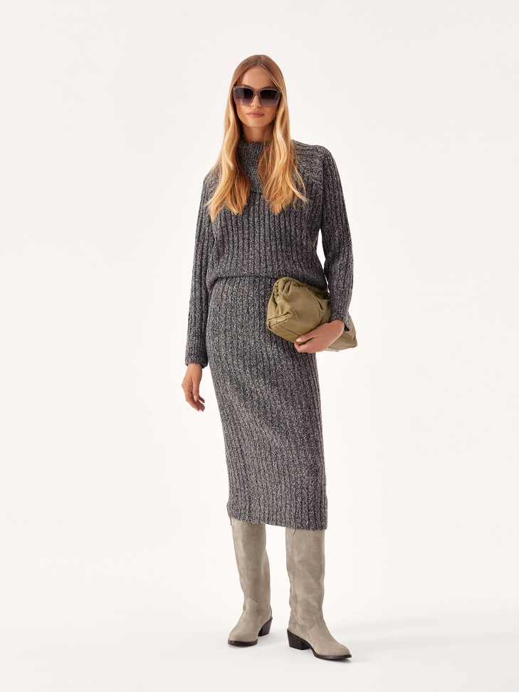 Szare kowbojki z wysoką cholewką z zamszu