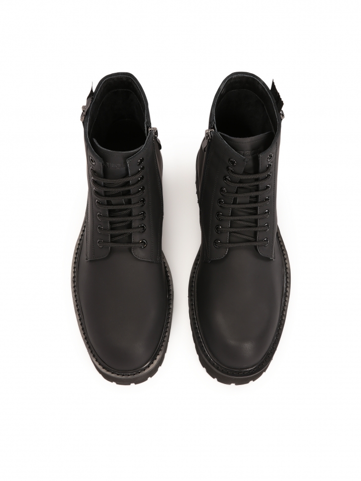 Wygodne skórzane trzewiki męskie z sznurowaniem