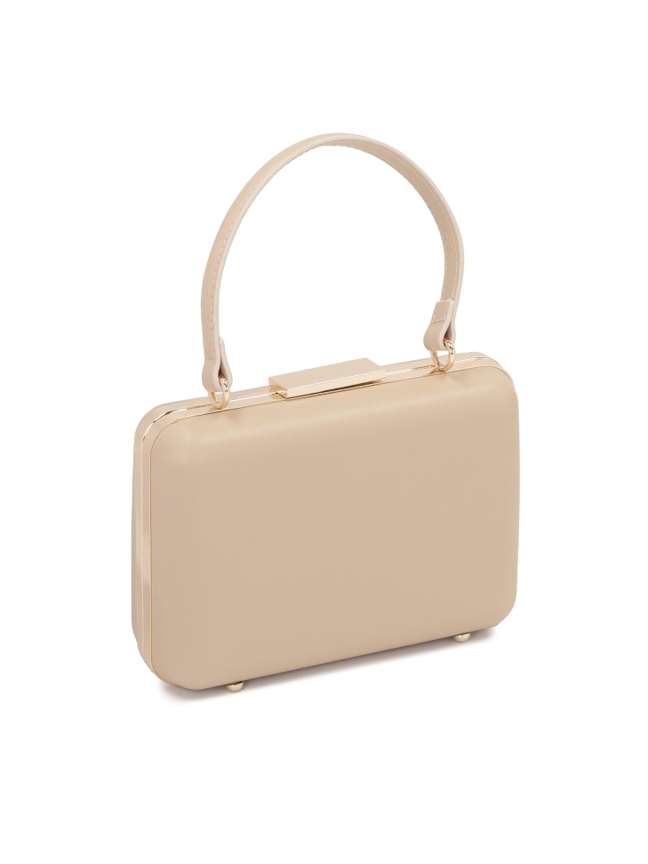 Sztywna torebka puzderko poyta skórą