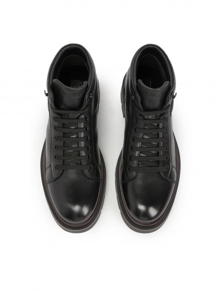 Czarne trzewiki męskie z niską cholewką