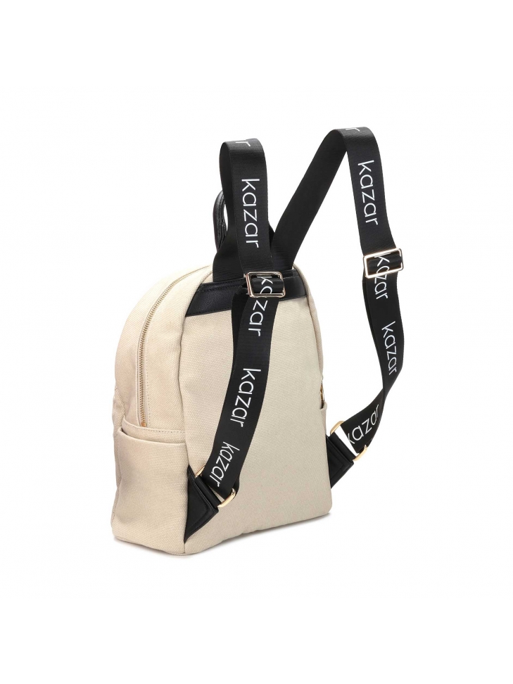 Beżowo-czarny plecak damski