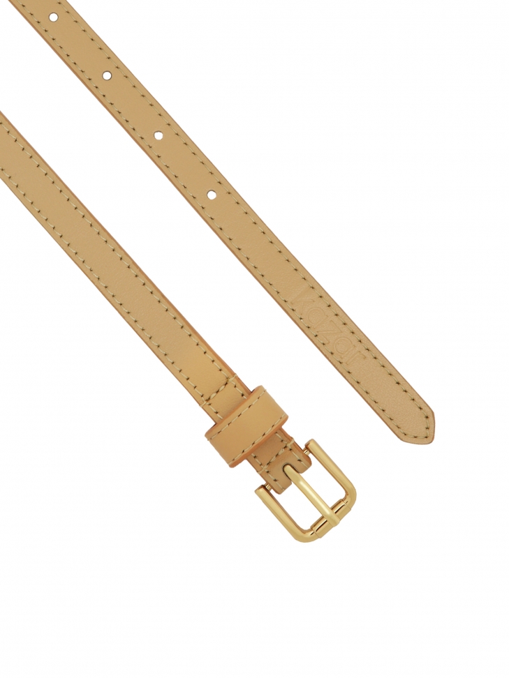 Beżowy pasek skórzany 2w1