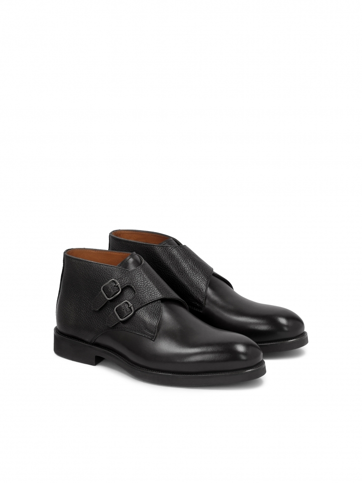 Trzewiki męskie z podwójnym zapięciem monk strap shoes