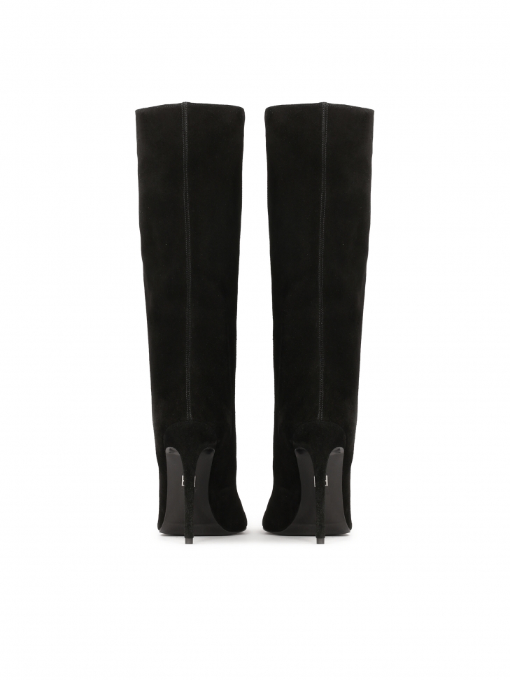 Kozaki ze wsuwaną cholewką z zamszu