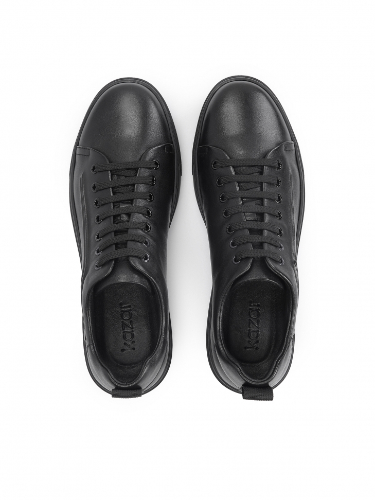 Czarne sneakersy męskie z wypukłym tłoczonym wzorem