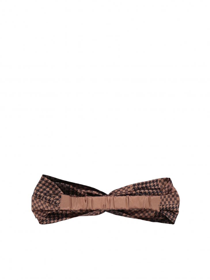 Brązowa opaska do włosów w monogramy KAZAR