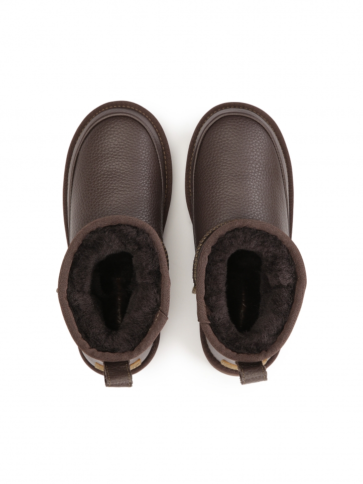 Ocieplane wełną śniegowce ze skóry