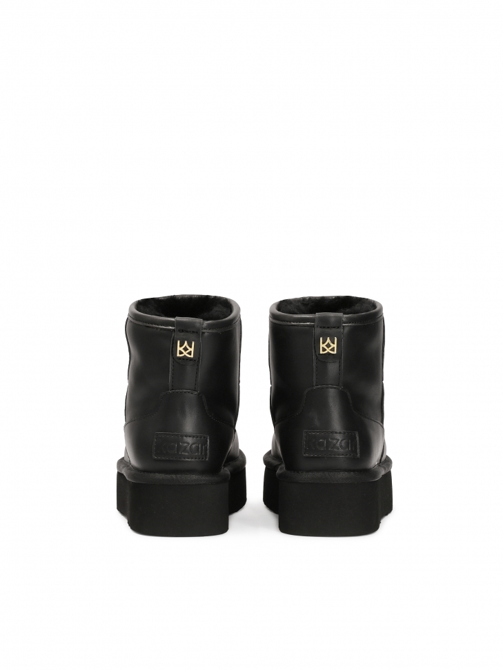 Skórzane śniegowce ocieplane wełną