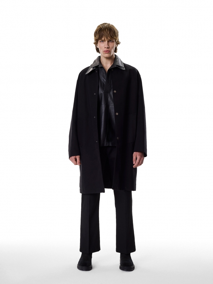 Zamszowe trzewiki męskie w czarnym kolorze