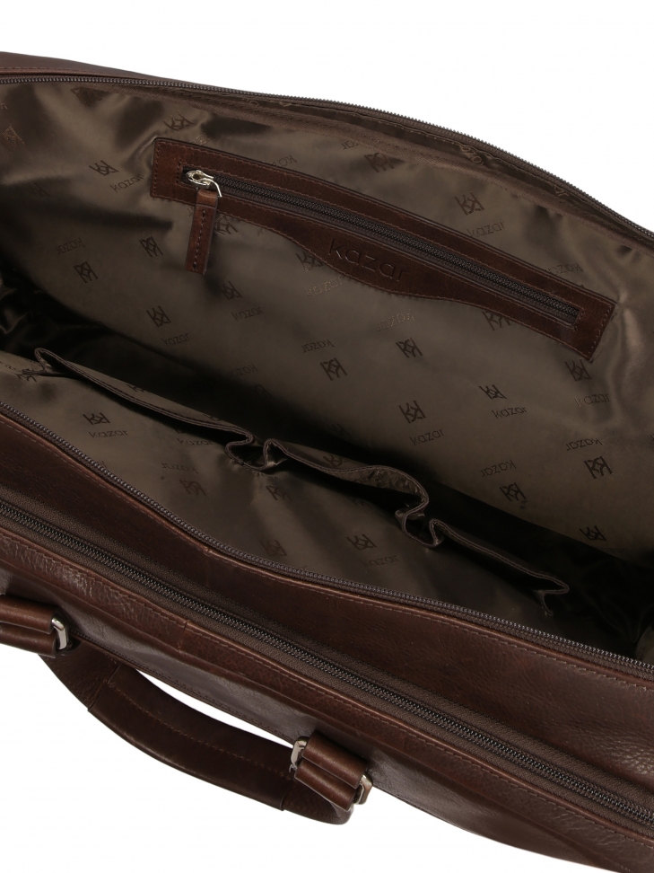 Duża brązowa torba do ręki ze skóry z efektem postarzenia