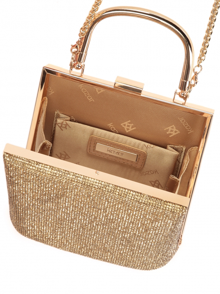 Błyszcząca torebka wieczorowa z rączką