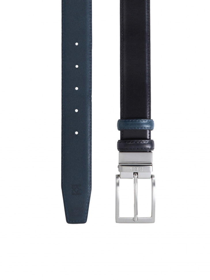 Granatowo-czarny pasek dwustronny