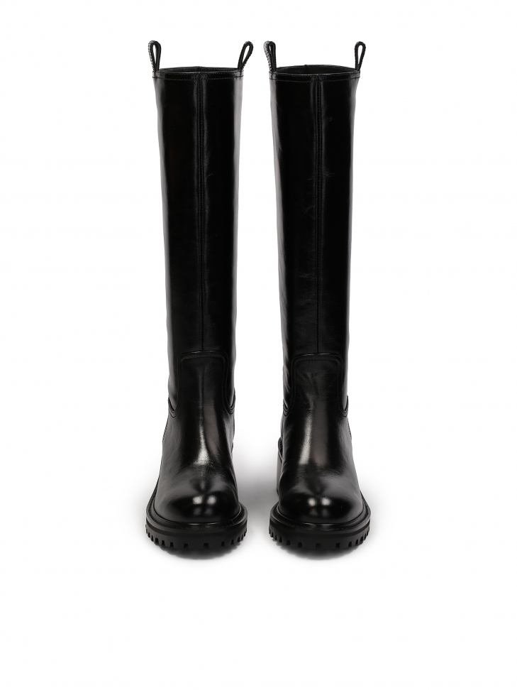 Skórzane kozaki damskie typu riding boots