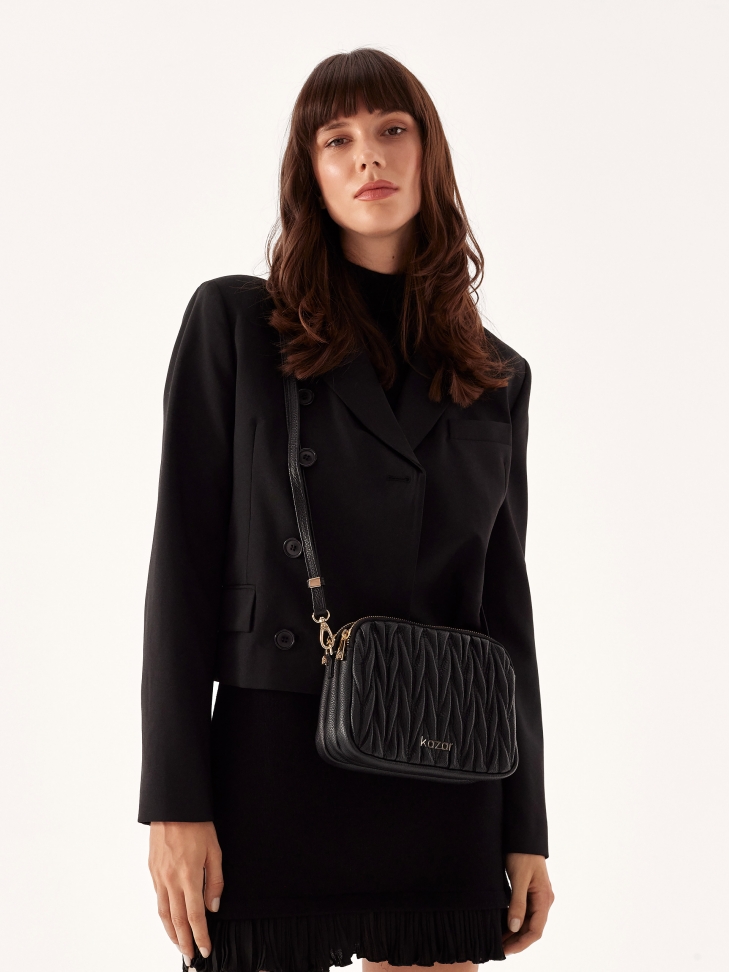 3-komorowa torebka z trójwymiarowym pikowaniem