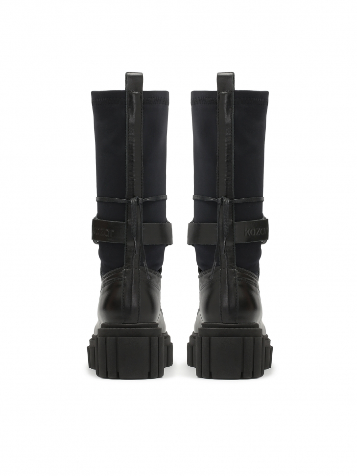 Awangardowe trzewiki damskie ze skarpetkową cholewką i masywną podeszwą