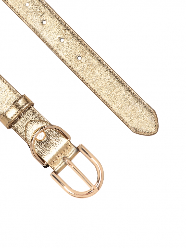 Złoty pasek z mieniącej się skóry