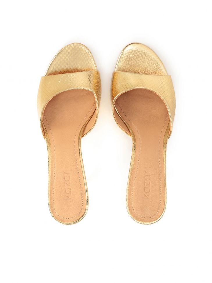 Luksusowe klapki damskie ze otej skóry