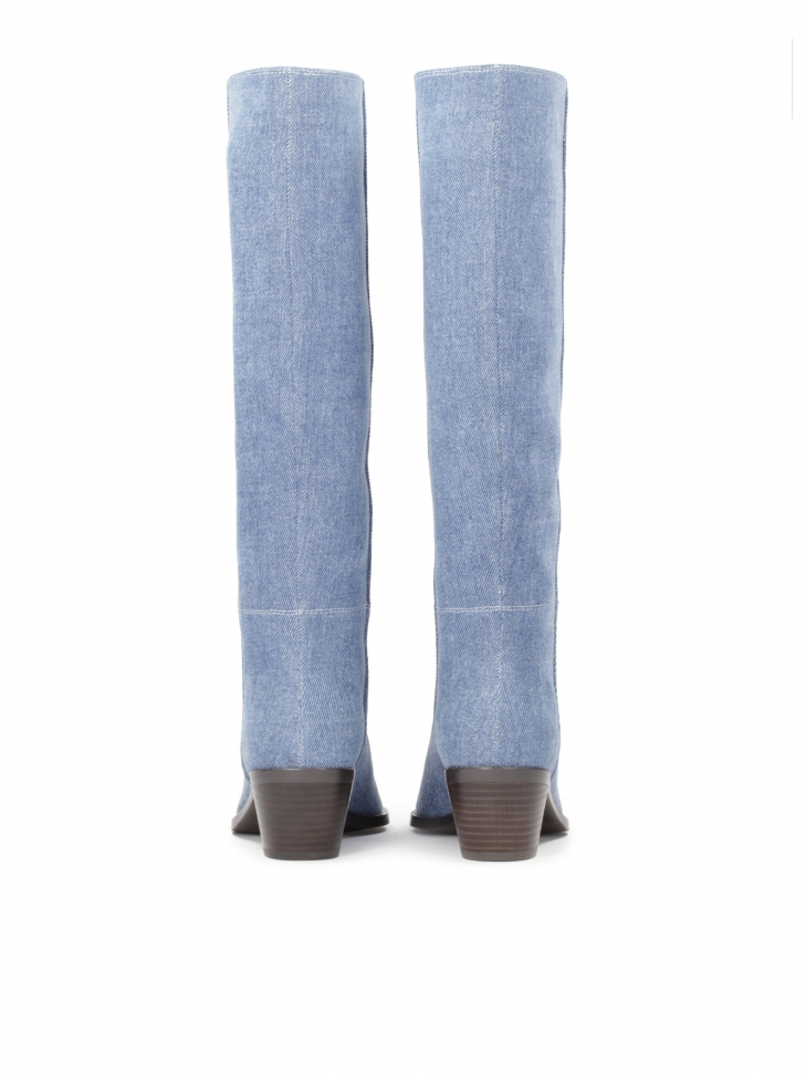 Wsuwane kozaki jeansowe kowbojki