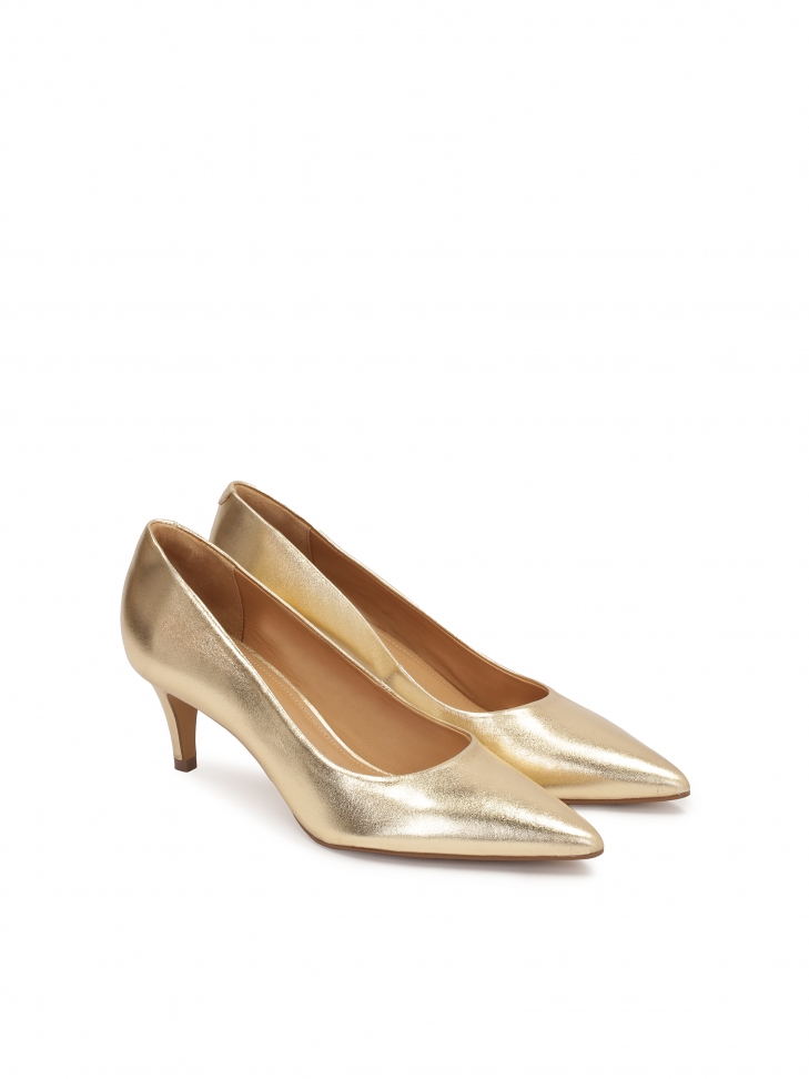 Klasyczne ote czółenka na niskim obcasie