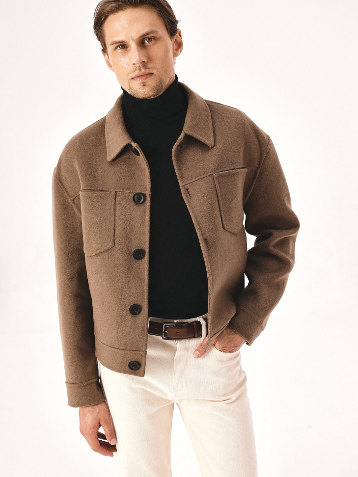 Brązowy pasek męski wizytowy