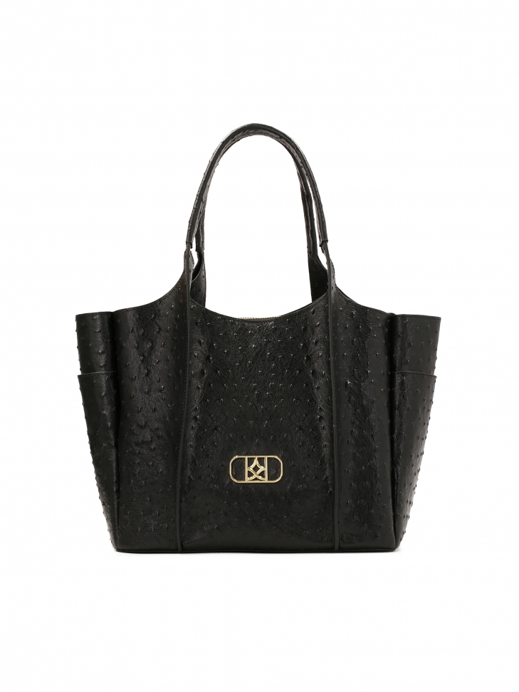 Efektowna torebka na ramię w strusi wzór